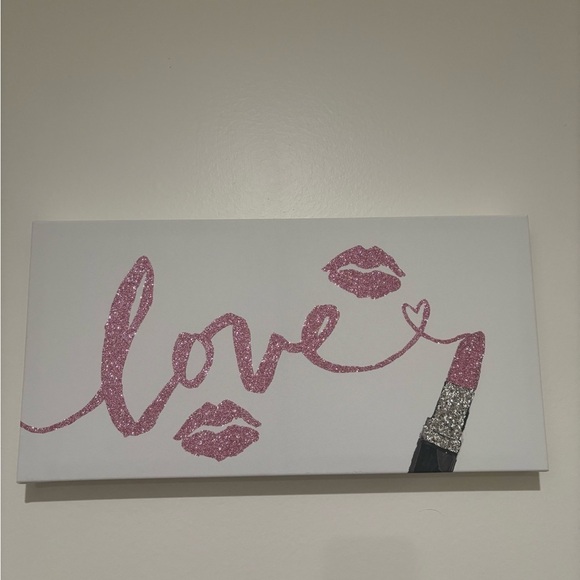 Other - Pink Glitter Love Wall Art
